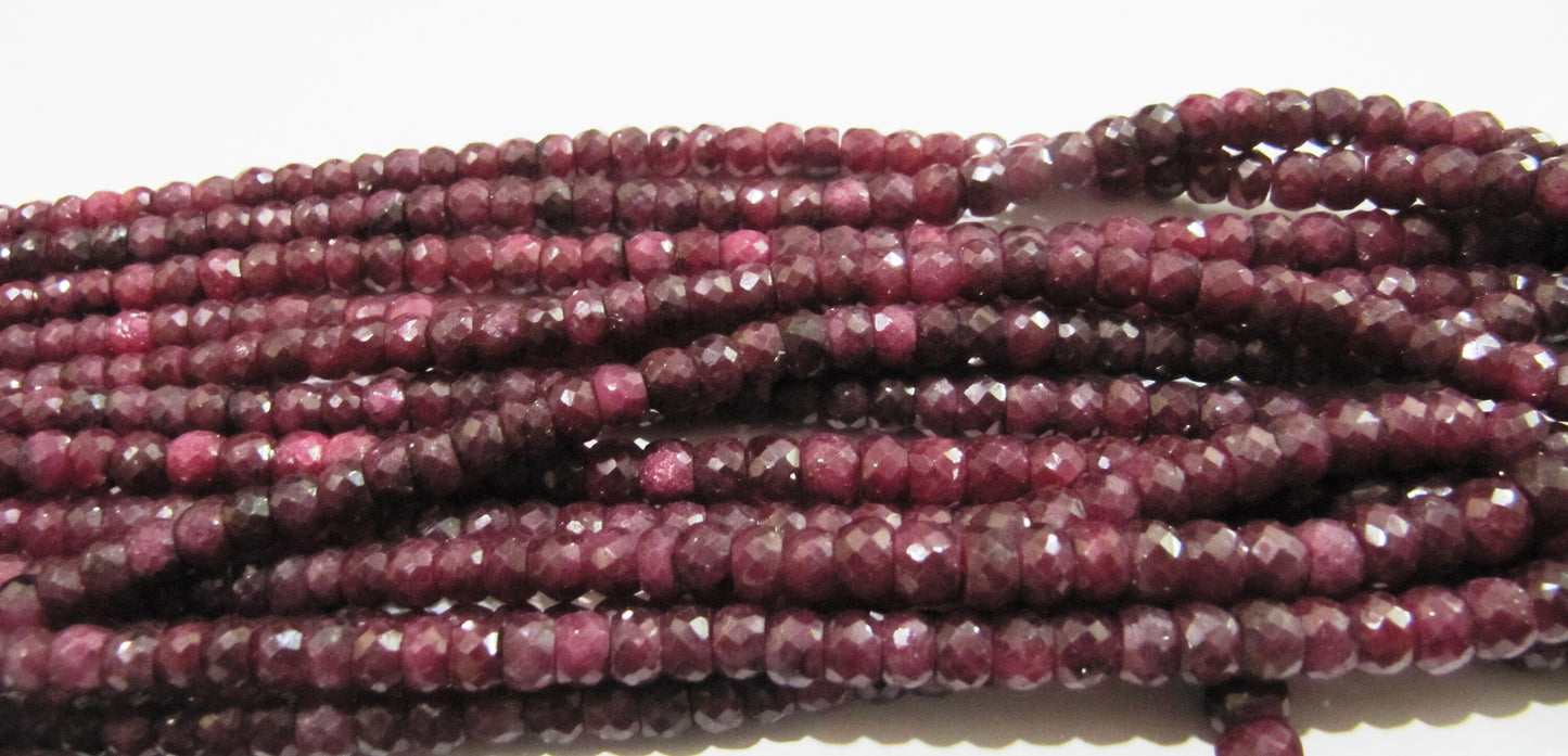 Big Size Ruby Beads 10 Pieces, Rondelle Micro Faceted Sizes available 5to 6mm and 7 to 10mm, Precious Corundum Ruby in Wholesale Rates