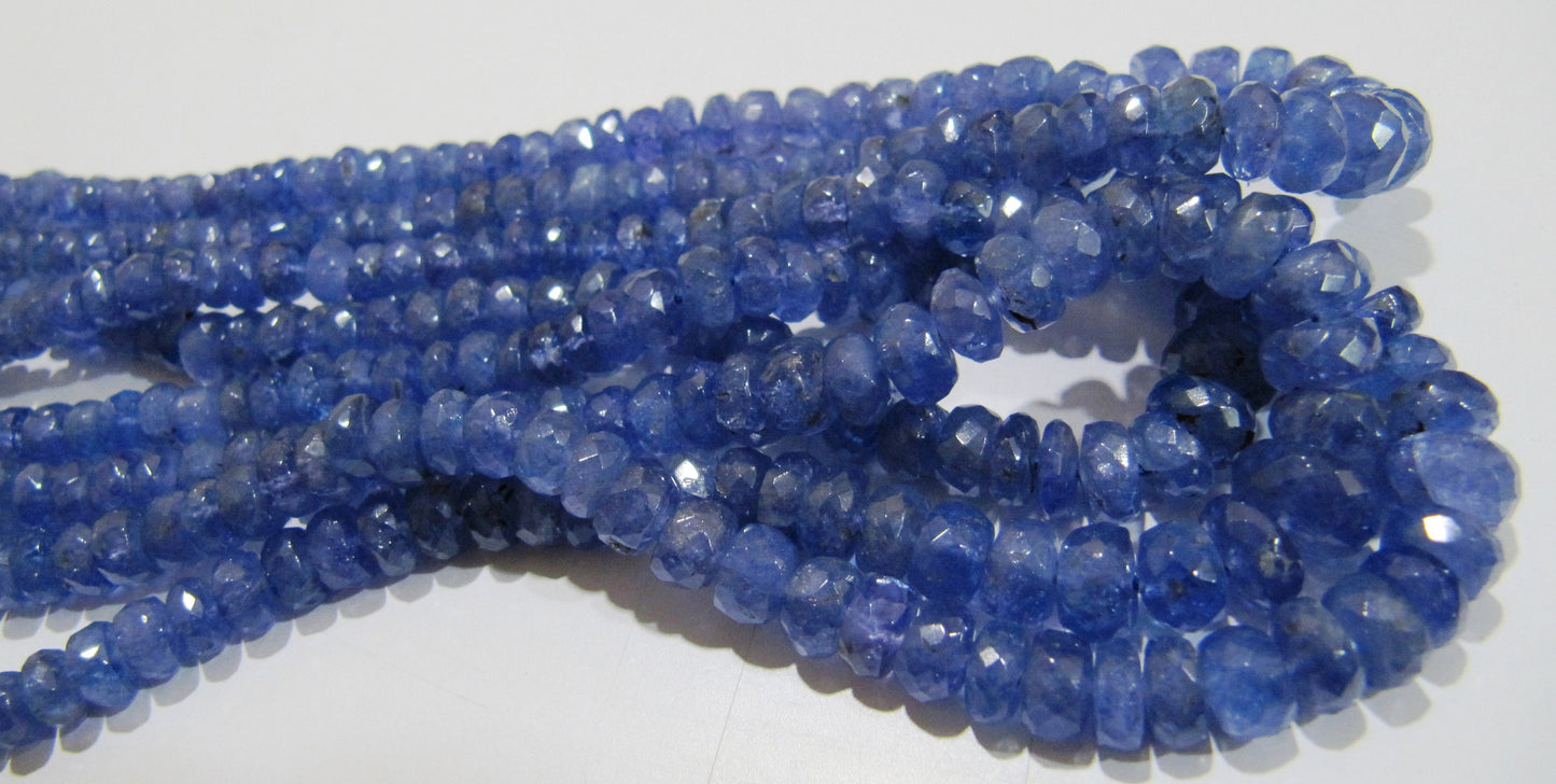 Natural Tanzanite Rondelle Faceted Beads 5mm to 7mm Size,Strand 8 inches long, Very Good Quality Beads, Best Color Jewelry Making Gemstone