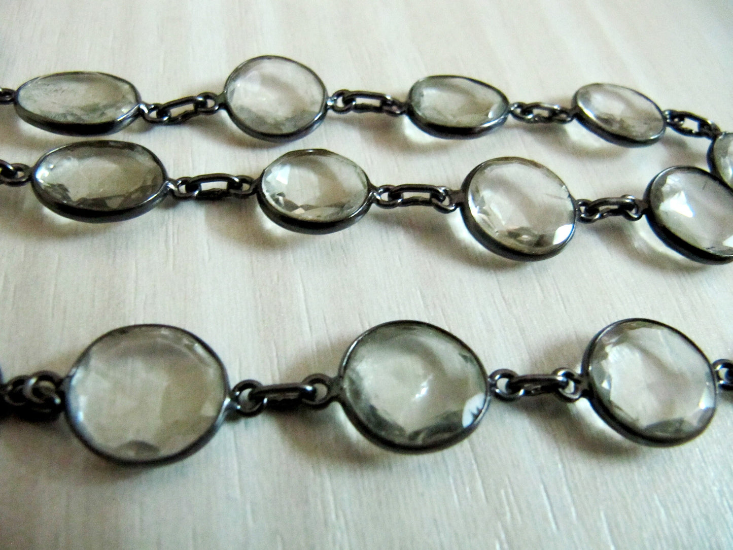 Natural Crystal Quartz Nugget Briolette Connector Chain Uneven Free Shape 12to15mm Sold Per Foot High Quality Beads Wholesale Prices