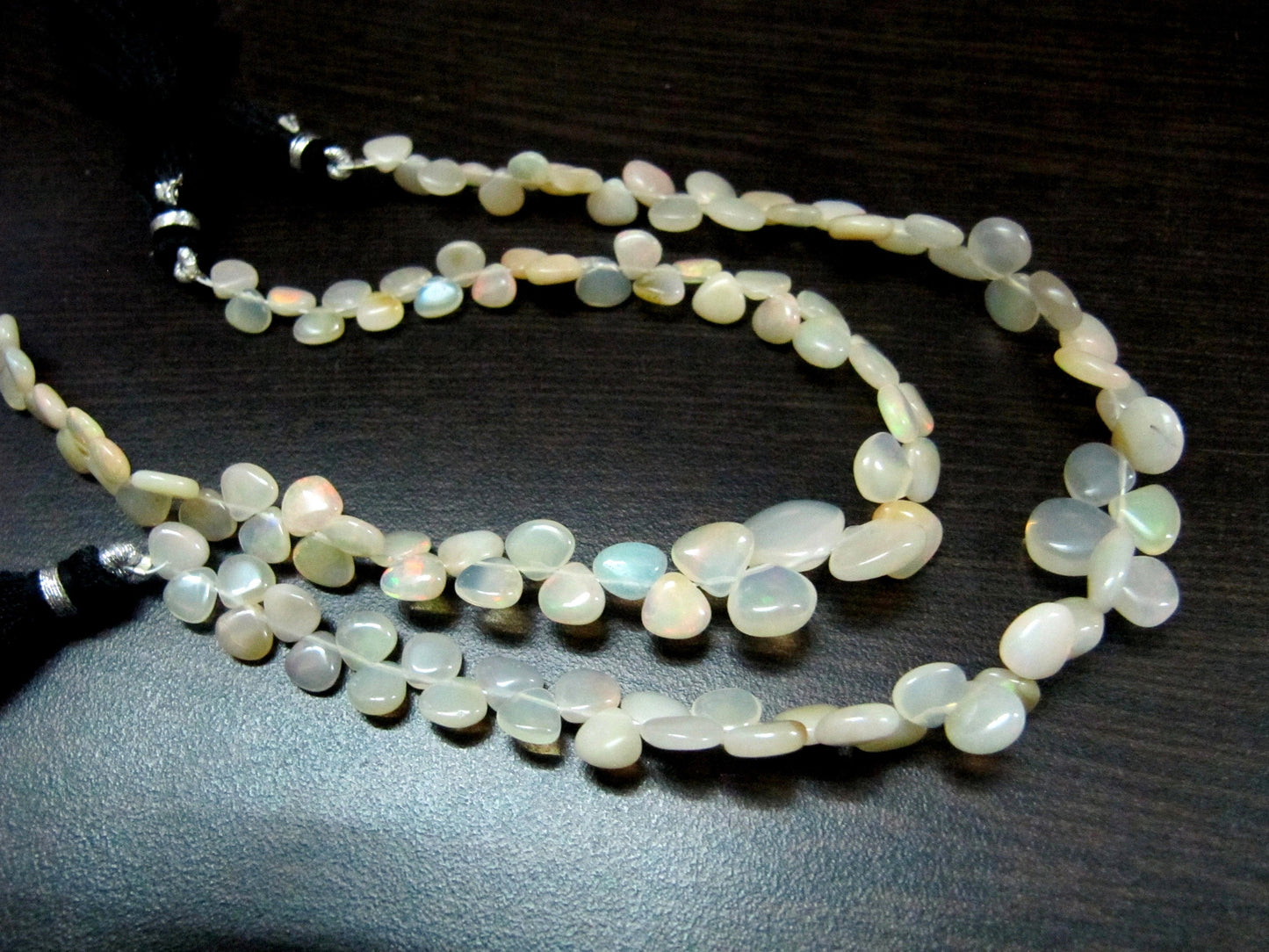 Best Quality Ethiopian Opal Beads heart Shape Plain Briolette beads, Size 6-8mm, Strand 8 inches Long, approx 55 to 60 beads, Fire beads