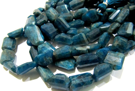 Natural Neon Apatite Laser Cut Beads / Nugget Shape Genuine Neon Apatite Beads 10x15mm to 12x17 mm / Strand 10 inch Semi Precious Gemstones