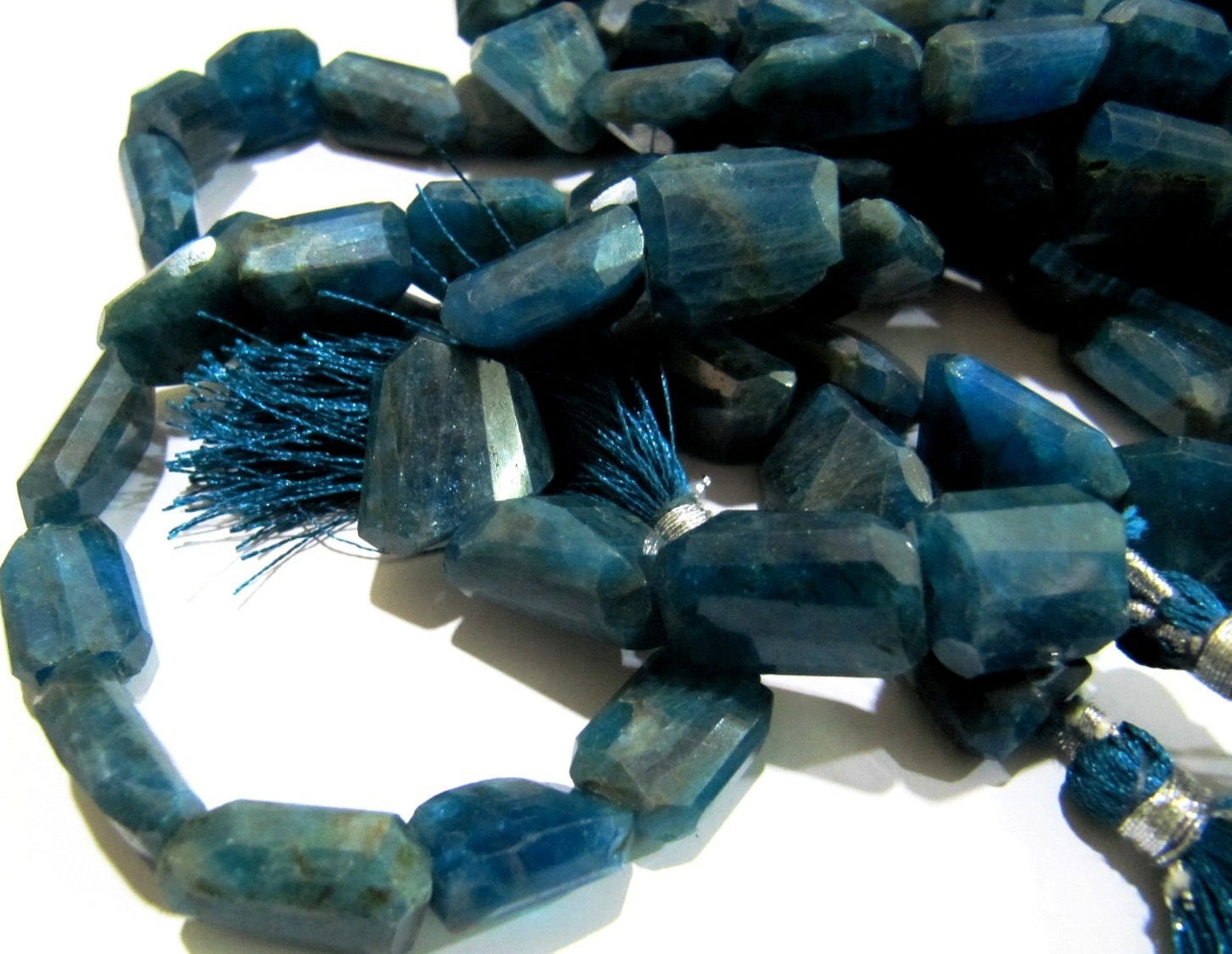 Natural Neon Apatite Laser Cut Beads / Nugget Shape Genuine Neon Apatite Beads 10x15mm to 12x17 mm / Strand 10 inch Semi Precious Gemstones