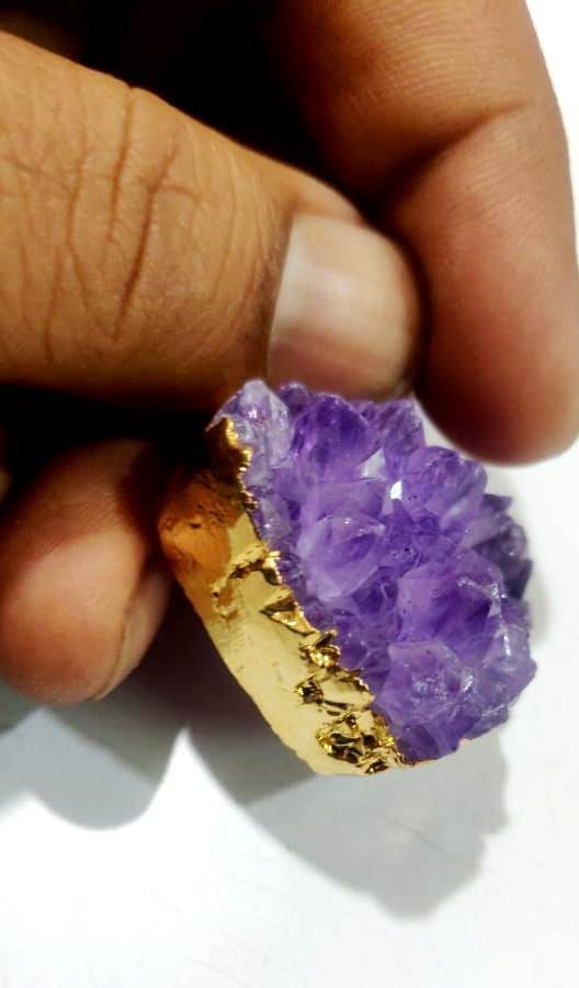 Natural Amethyst Raw Druzy Pendants 30 to 40mm , 24 Kt Gold Electroplated Heart Shape Druzy  Pendant , Unique And Rare Gemstone Jewelry