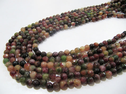 Natural Genuine Ruby Zoisite Round Faceted Beads Size 6mm Size Strand 8 inches Far Size top quality Gemstone Beads Jewelry Making Beads