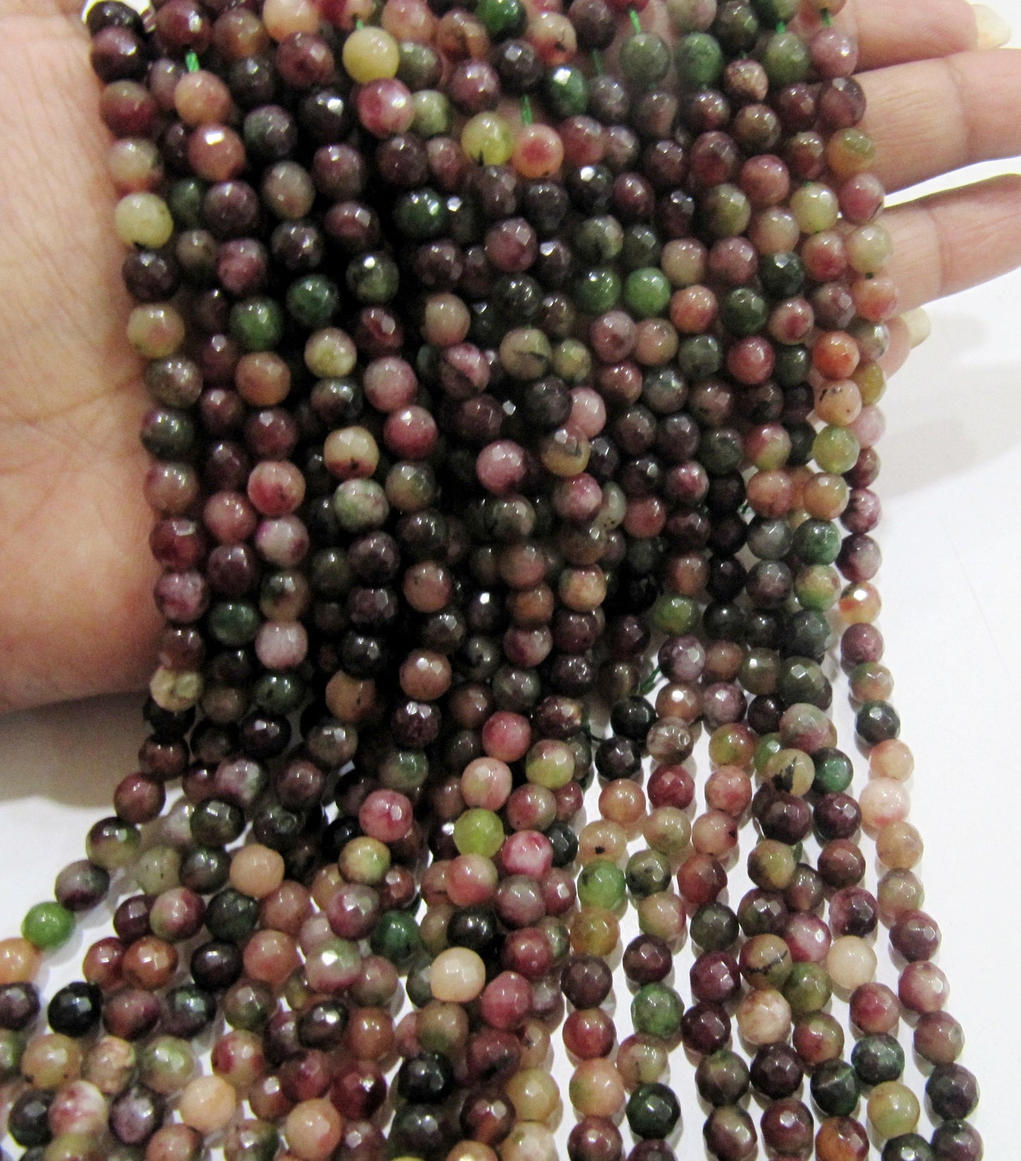 Natural Genuine Ruby Zoisite Round Faceted Beads Size 6mm Size Strand 8 inches Far Size top quality Gemstone Beads Jewelry Making Beads