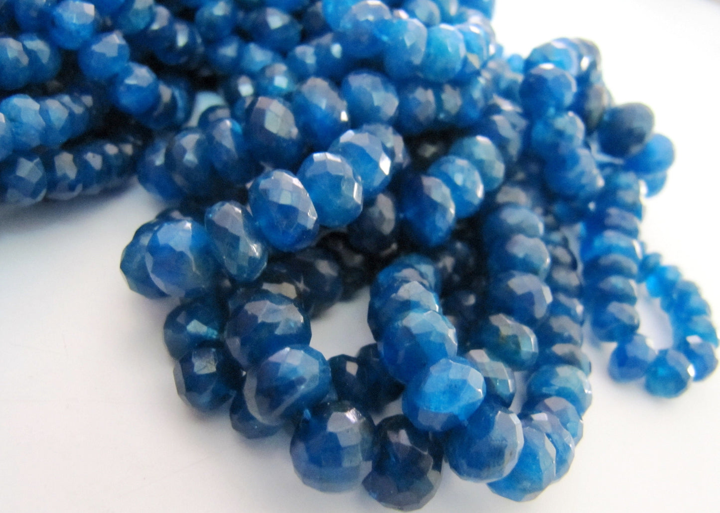 Natural Neon Apatite Rondelle Faceted 5-7mm Graduated Beads Strand 8 inches long Best Quality Wholesale prices jewelry making gemstone beads