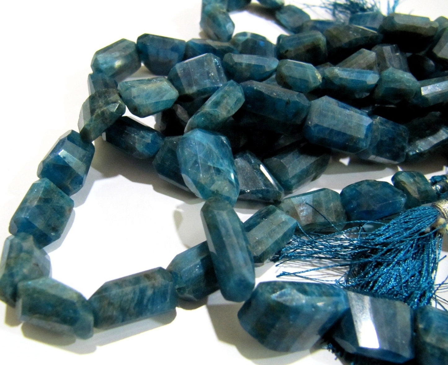 Natural Neon Apatite Laser Cut Beads / Nugget Shape Genuine Neon Apatite Beads 10x15mm to 12x17 mm / Strand 10 inch Semi Precious Gemstones