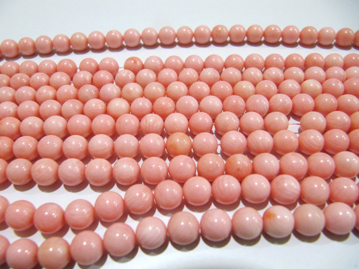 Natural  Pink Coral Round Ball Shape Plain Smooth 6mm Beads Strand 16 Inches Long Jewelry Making Beads Sold Per Strand Wholesale Prices