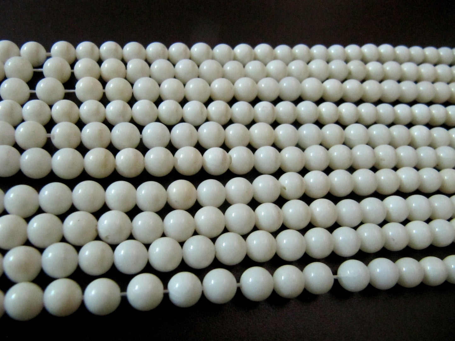 Natural White Coral Round Ball Shape Plain Smooth 6mm Beads Strand 16 Inches Long Jewelry Making Beads Sold Per Strand Wholesale Prices