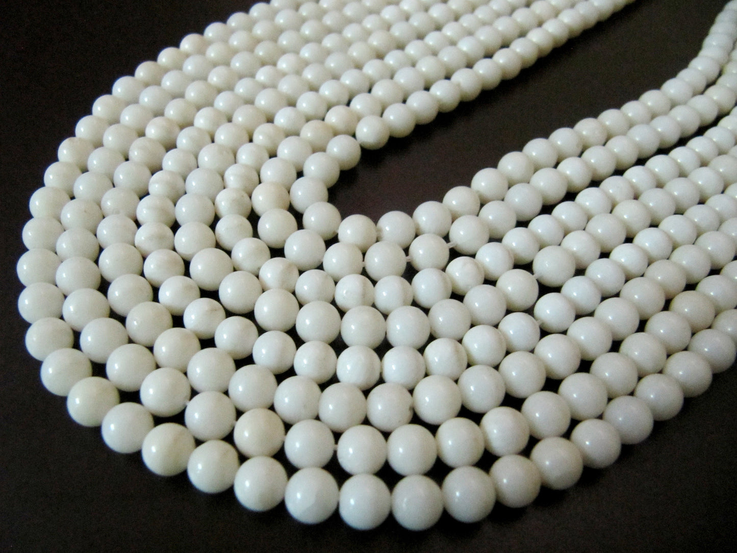 Natural White Coral Round Ball Shape Plain Smooth 6mm Beads Strand 16 Inches Long Jewelry Making Beads Sold Per Strand Wholesale Prices