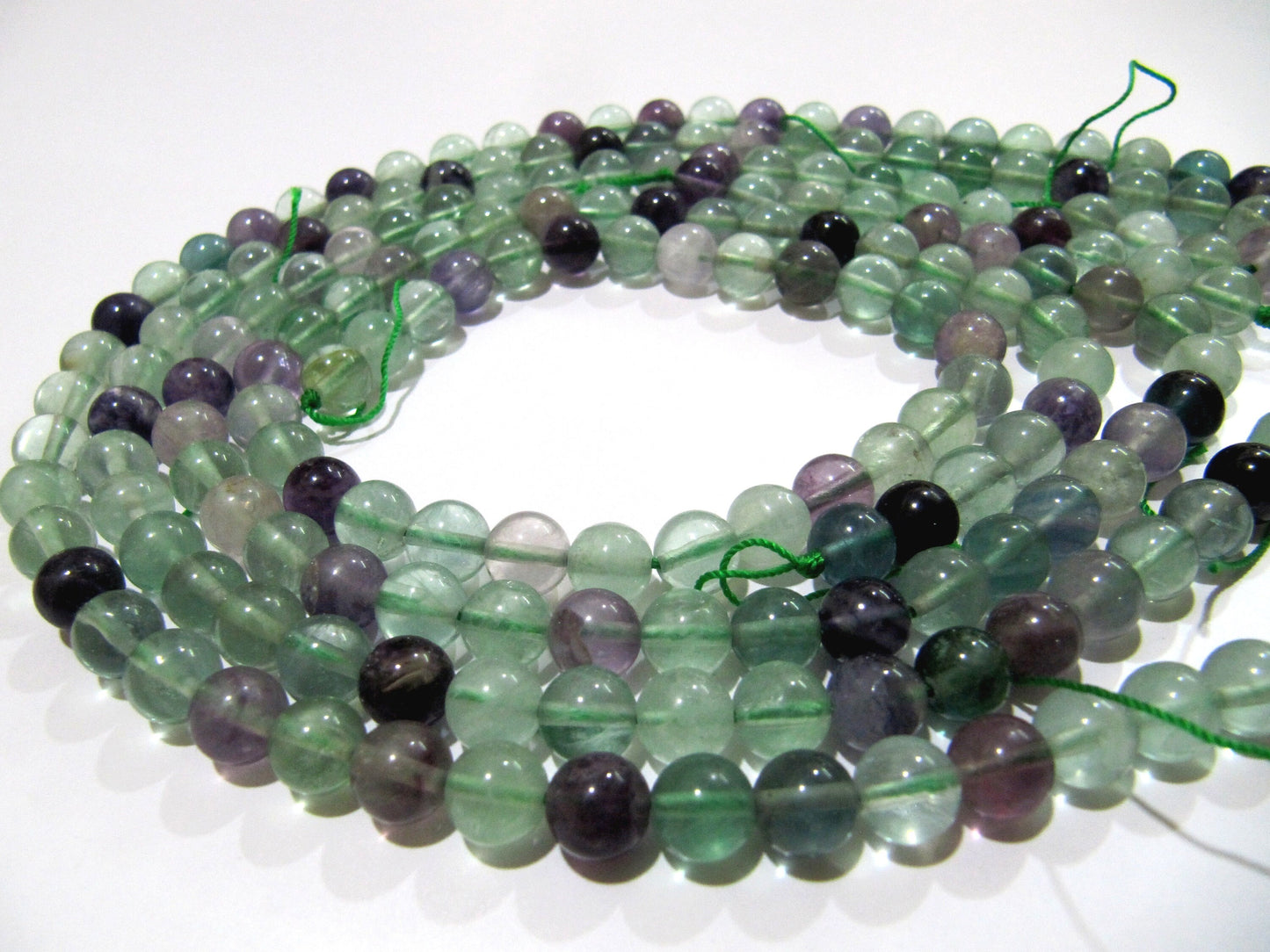 Natural Multi Flourite Multi Color Beads Fluorite Rondelle Shape Faceted Beads Green Beads, Purple Beads Size Around 8mm Strand 15 Inch Long