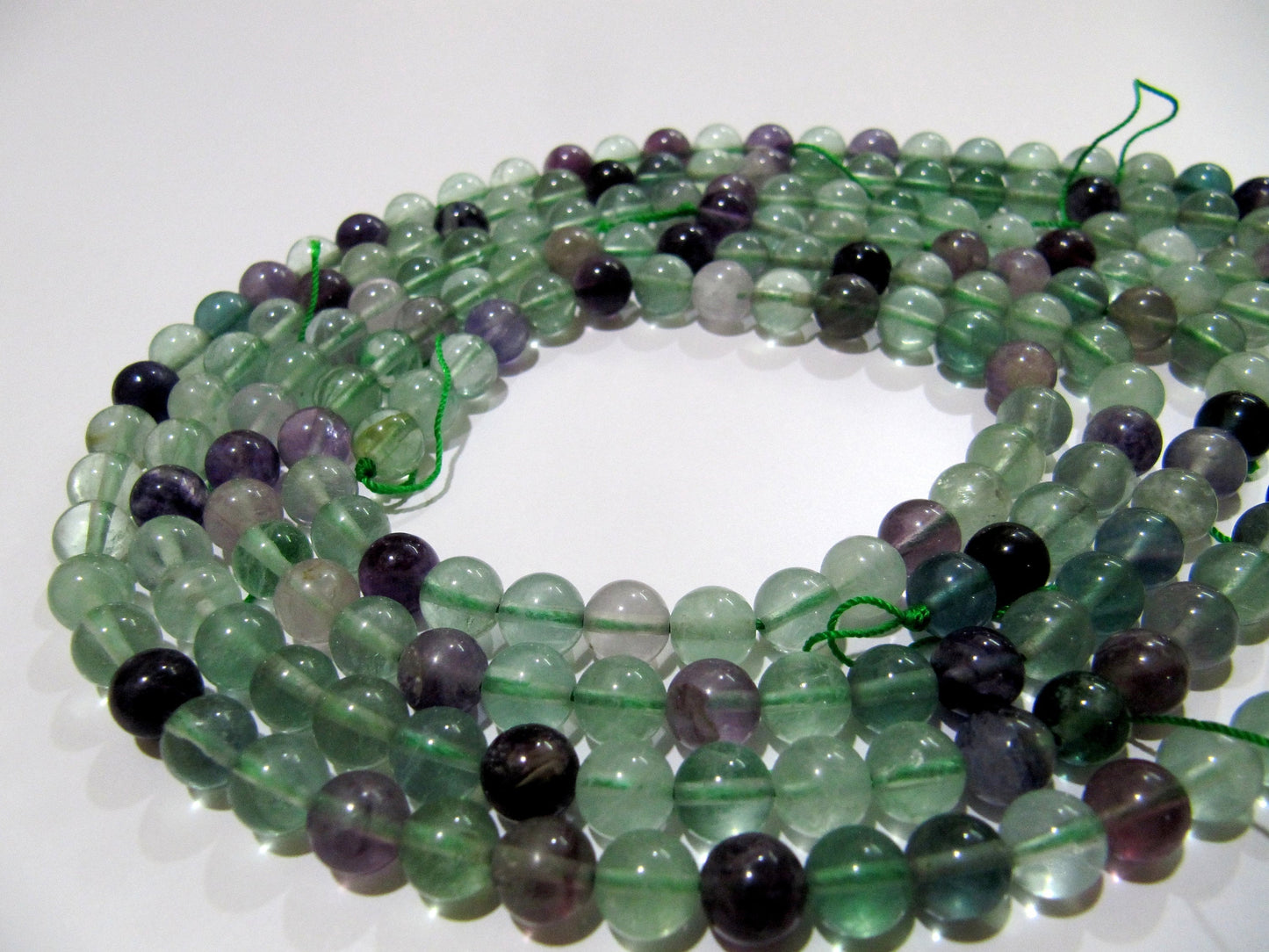 Natural Multi Flourite Multi Color Beads Fluorite Rondelle Shape Faceted Beads Green Beads, Purple Beads Size Around 8mm Strand 15 Inch Long