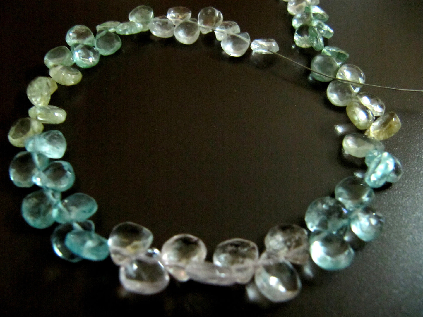 Natural Multi Color Aquamarine Heart Shape Faceted  7-8mm Gemstone Strand 10 inches long High Quality Wholesale Prices