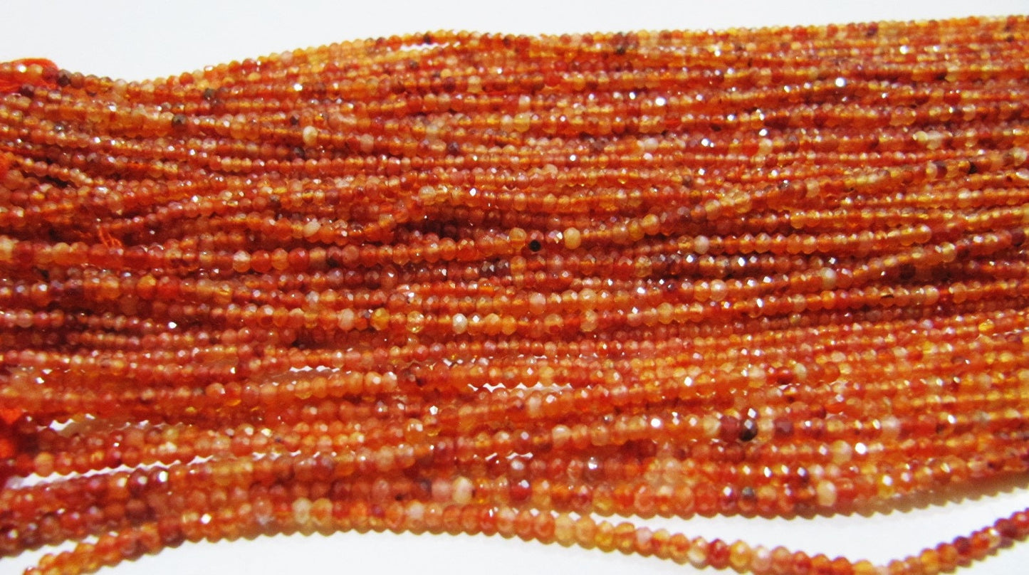 Mystic Coated Carnelian Beads Rondelle Faceted Natural Carnelian Beads 2mm Size Beads Strand 13 inch long AB Coated Beads Wholesale Prices