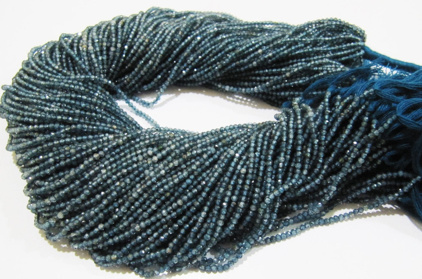 Natural Kyanite Gemstone Rondelle Faceted Beads Size 2mm, Strand 13 inch long Blue Color Beads sold per Strand Wholesale Prices