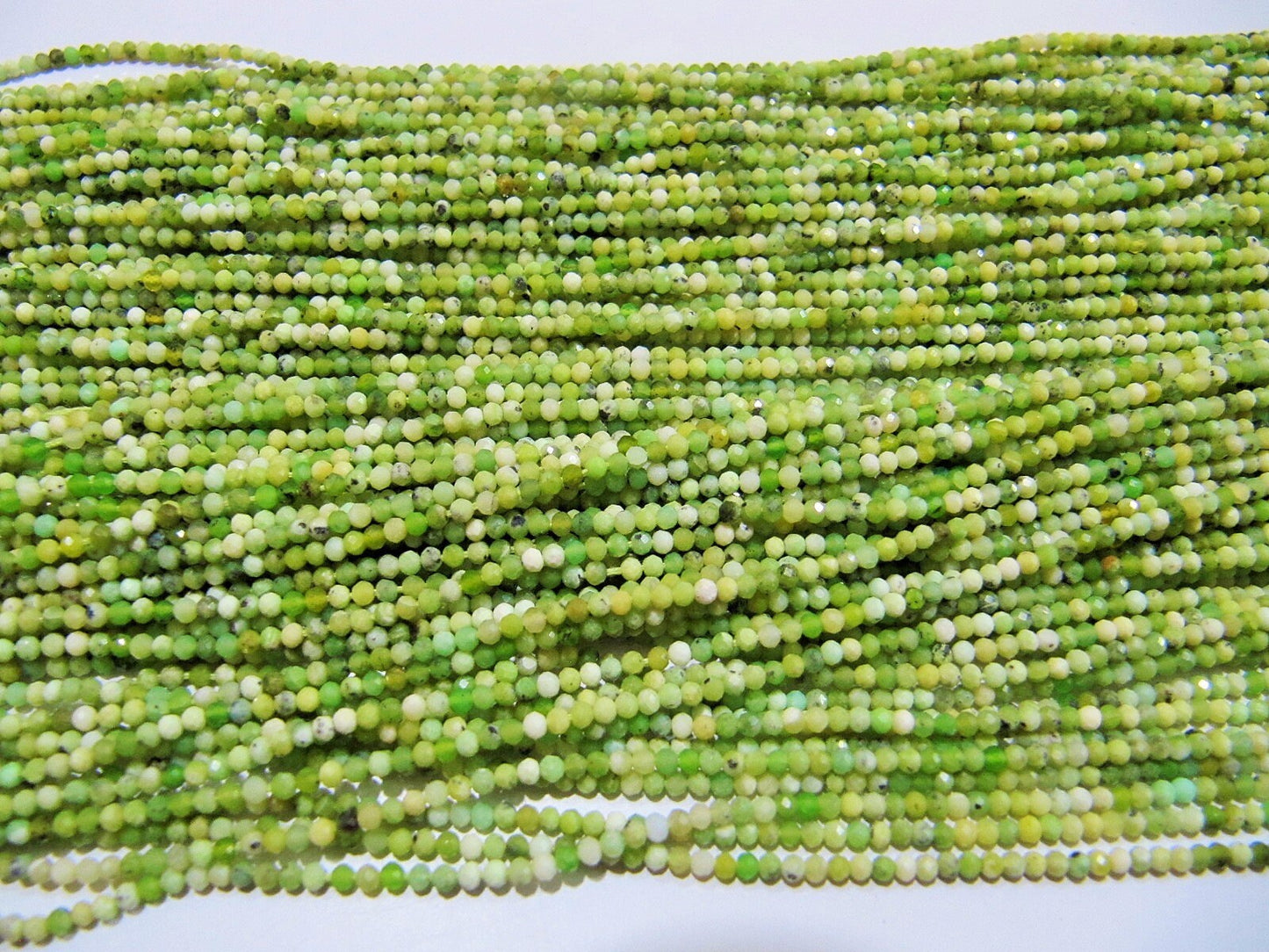 Natural Green Opal Gemstone Rondelle Faceted Beads Size 2mm Natural Green Color Beads Strands 13 Inches Long Wholesale Prices