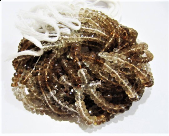 AAA Quality Natural Untreated Imperial Topaz Beads  Size 6-7mm Rondelle Faceted Beads  Strand 10 inches long Rare Gemstone Beads