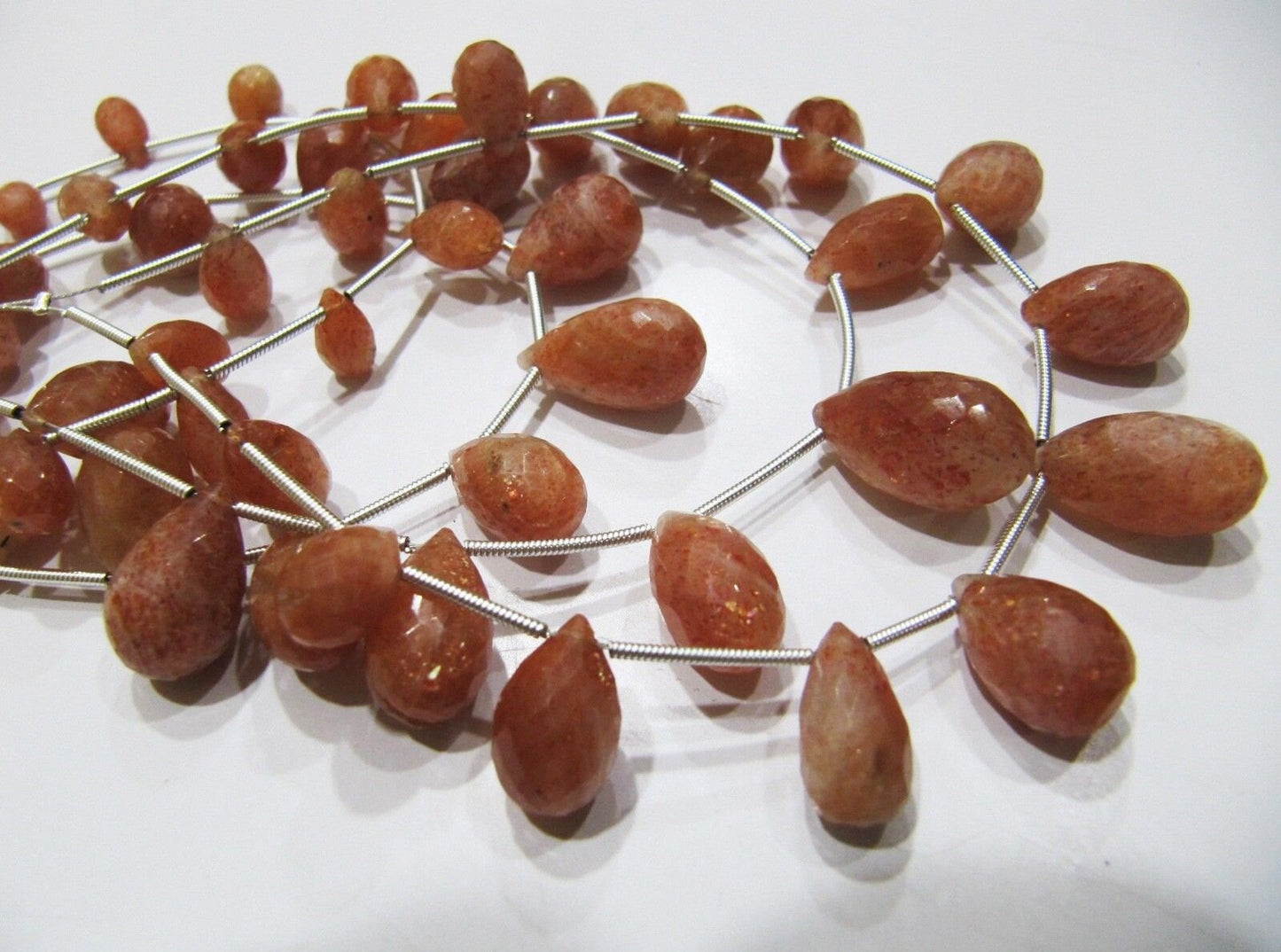 Natural Sunstone Faceted Tear Drop Briolette Beads Size Approx 6x10 To 11x16mm, Strand 8 Inches long Sunstone Gemstone wholesale Prices
