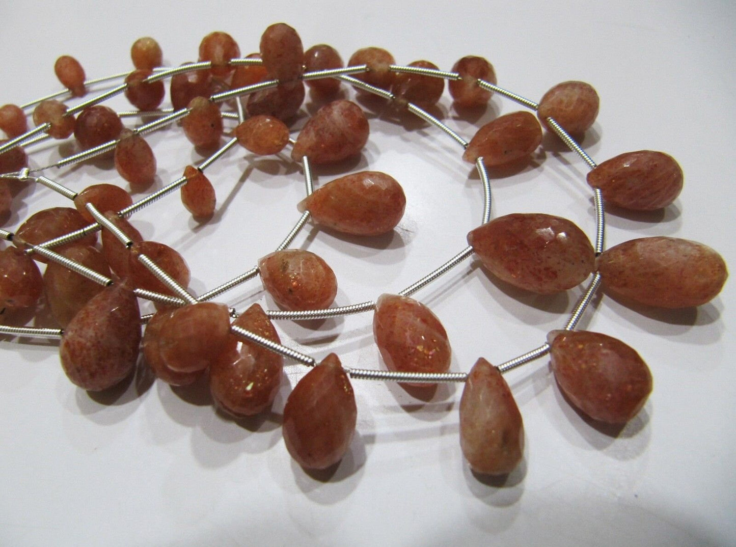 Natural Sunstone Faceted Tear Drop Briolette Beads Size Approx 6x10 To 11x16mm, Strand 8 Inches long Sunstone Gemstone wholesale Prices