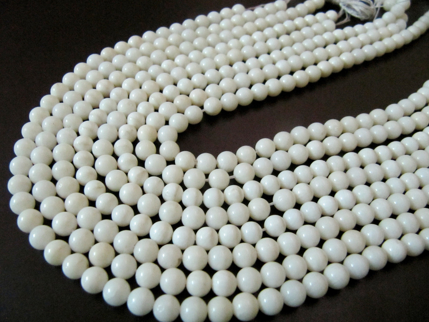 Natural White Coral Round Ball Shape Plain Smooth 6mm Beads Strand 16 Inches Long Jewelry Making Beads Sold Per Strand Wholesale Prices