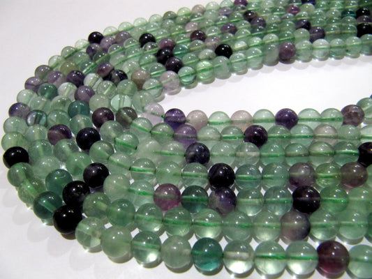 Natural Multi Flourite Multi Color Beads Fluorite Rondelle Shape Faceted Beads Green Beads, Purple Beads Size Around 8mm Strand 15 Inch Long