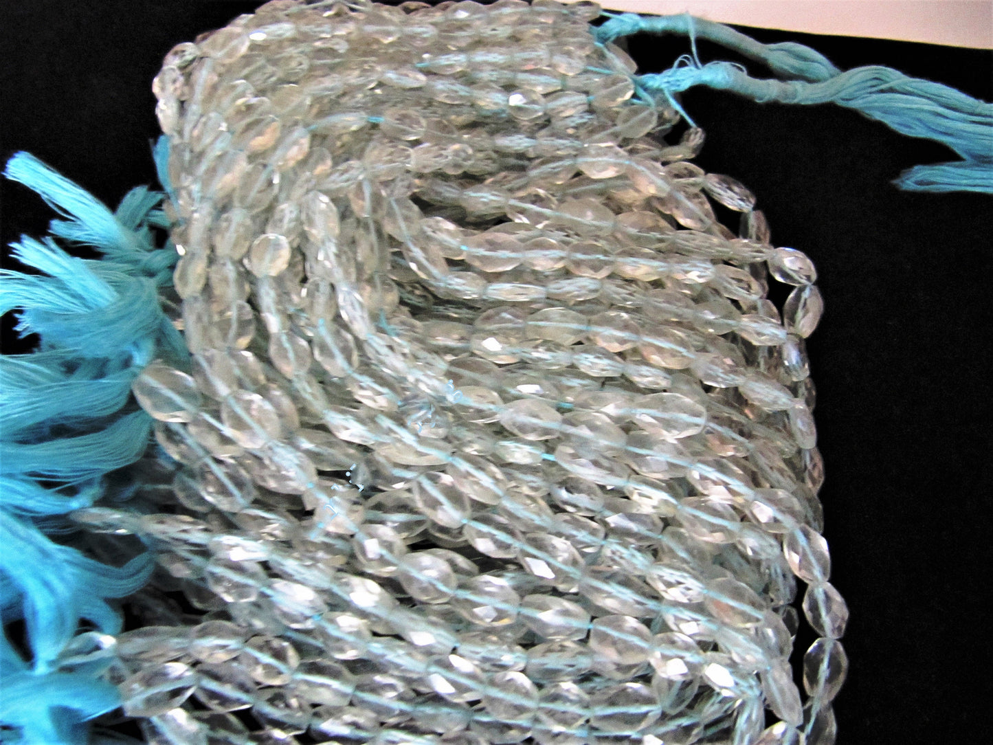 Aquamarine Oval Faceted Beads Size 6x9mm to 9x12mm, Mani Shape Gemstone Beads Strands approx 13 to 14 inches long sold per Strand