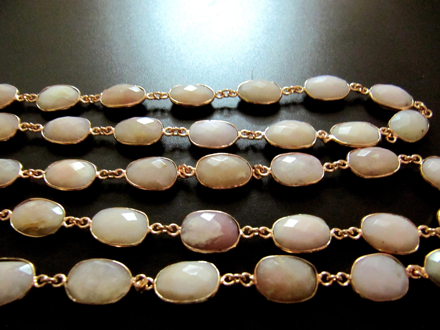 Natural Pink Opal Uneven  Free Shape Briolette Bezel Connector Chain Size 12-15mm High Quality Pink Stones Wholesale prices