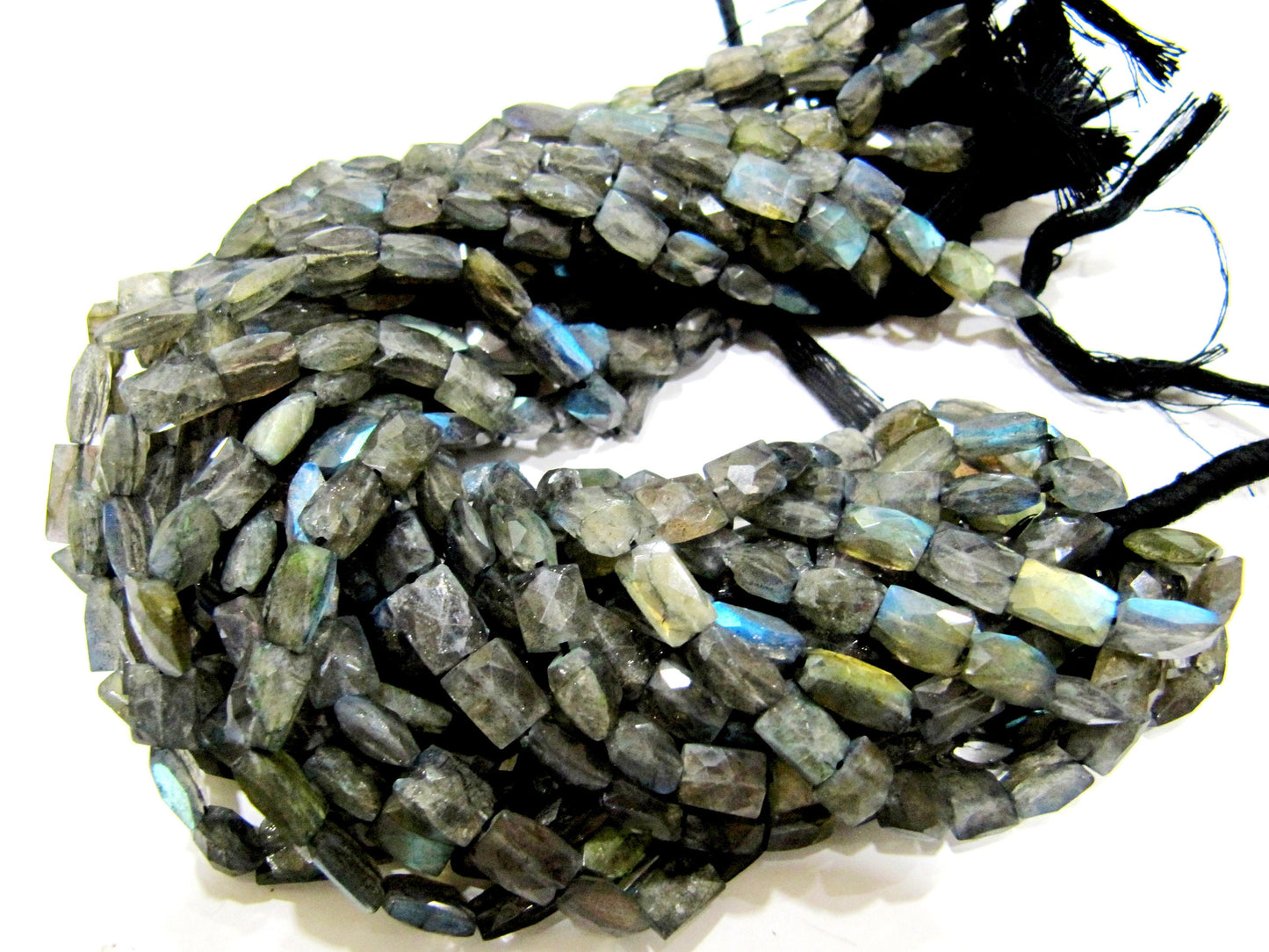 Natural Blue Flashy Labradorite Beads Size 6X8mm Strand 10 inches long Rectangle Cushion Shape Beads Wholesale Prices