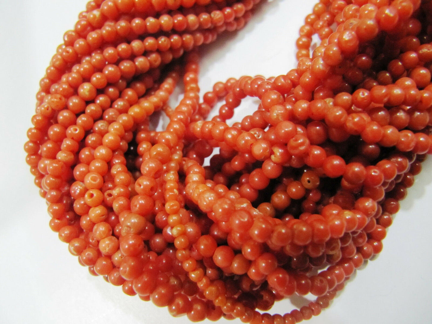 Natural Italian Coral Round Beads 3mm size Precious gemstone Strand 10 inches Long Genuine Coral Strings Wholesale Price
