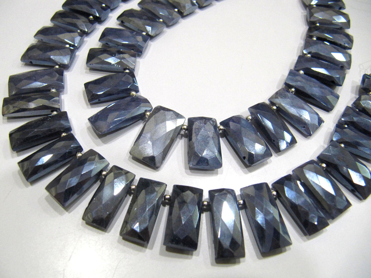 Natural Moonstone Silver AB Mystic Coated Rectangle Shape Faceted Beads 6-7mm Strand 8inch long High Quality Beads Wholesale prices