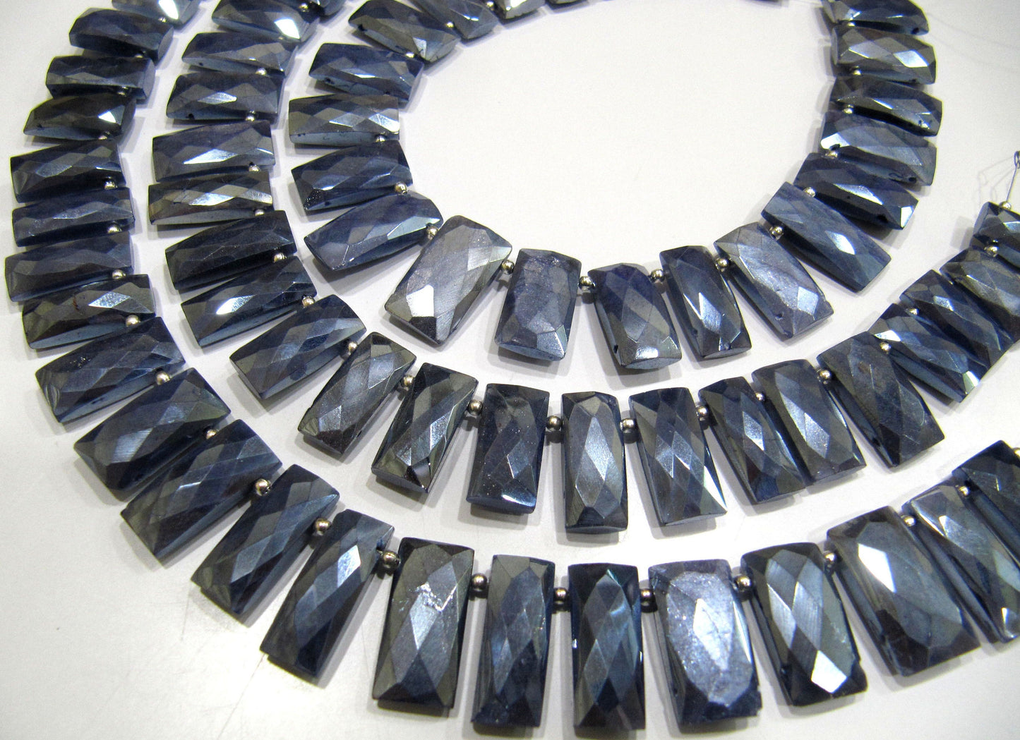 Natural Moonstone Silver AB Mystic Coated Rectangle Shape Faceted Beads 6-7mm Strand 8inch long High Quality Beads Wholesale prices