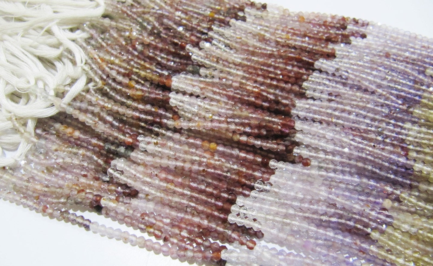 Natural Multi Rutilated Quartz 2.5 To 3mm Rondelle Faceted Beads emi Precious Multi Color Gemstones Beads Sold Per Strand 13 inch long