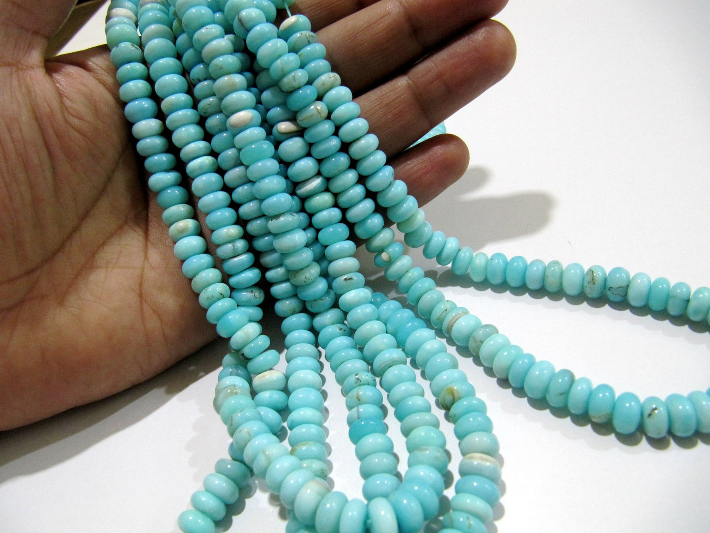 Natural Peruvian Opal Plain Smooth Rondelle Shape Beads 8-9mm best Quality Beads Strand 8 inches Long Jewelry making gemstone Beads