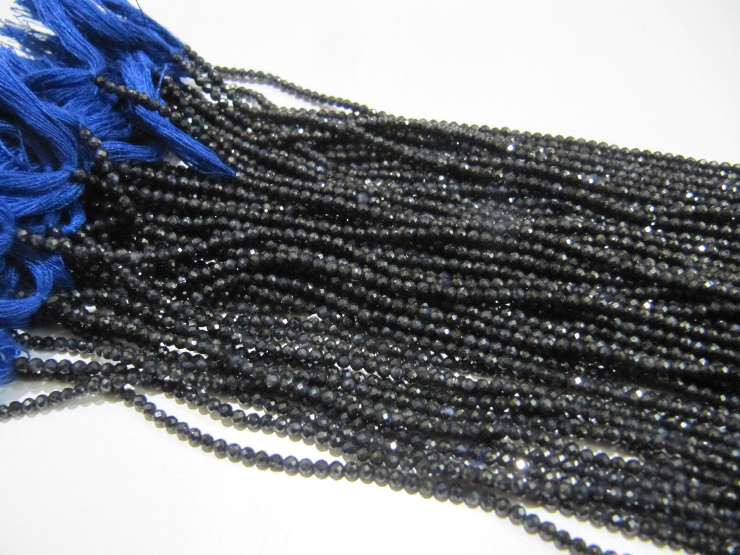 Natural Untreated Blue Sapphire Rondelle Faceted Beads 2mm  Blue Color Sapphire Beads Sold per Strand 13 Inches Best Quality