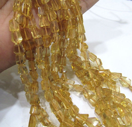 Natural Citrine Nugget Shape Laser Cut Tumbled 8mm To 10mm Beads, Jewelry Making Beads Strand 8 Inches Long Sold Per Strand Wholesale Rates