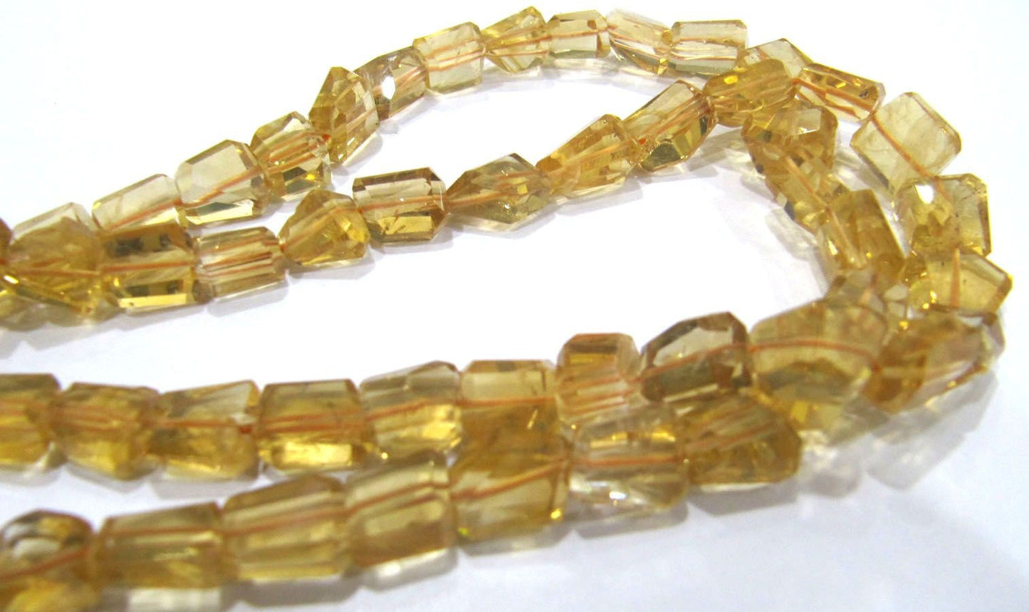 Natural Citrine Nugget Shape Laser Cut Tumbled 8mm To 10mm Beads, Jewelry Making Beads Strand 8 Inches Long Sold Per Strand Wholesale Rates