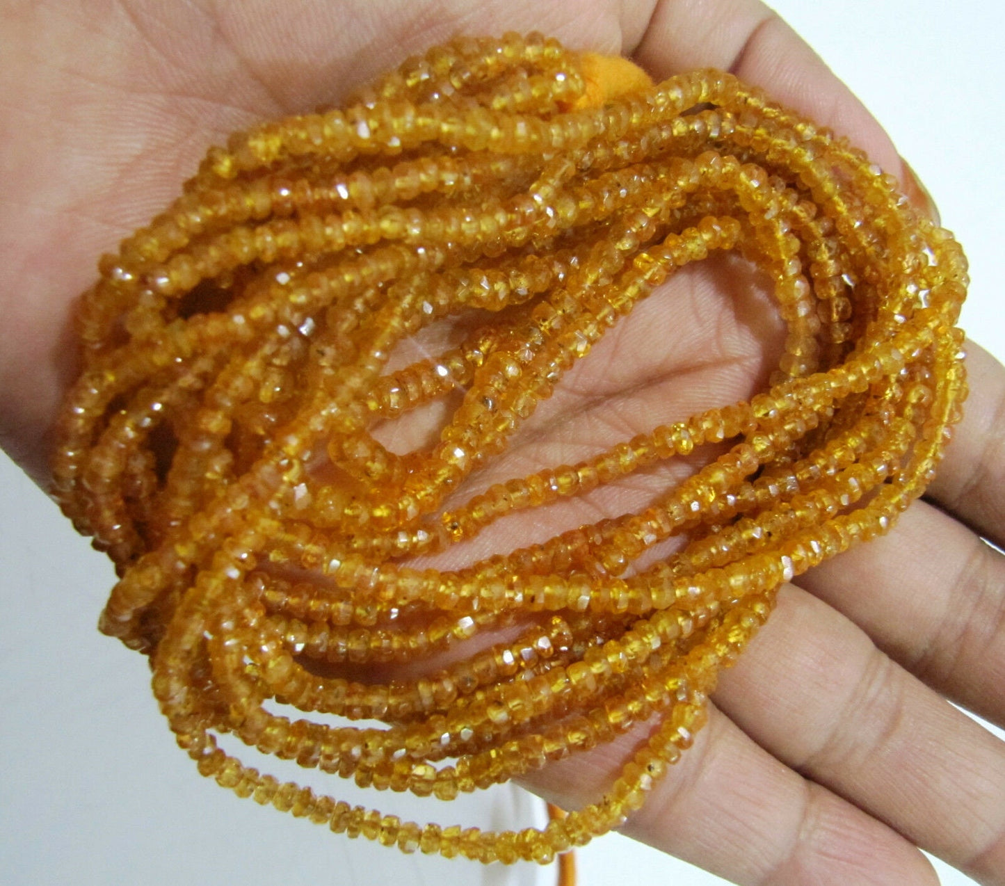 Natural Fanta Garnet Rondelle Faceted 2-3mm Beads Semi Precious Beads Strands 8 inches Long Jewelry Making Beads