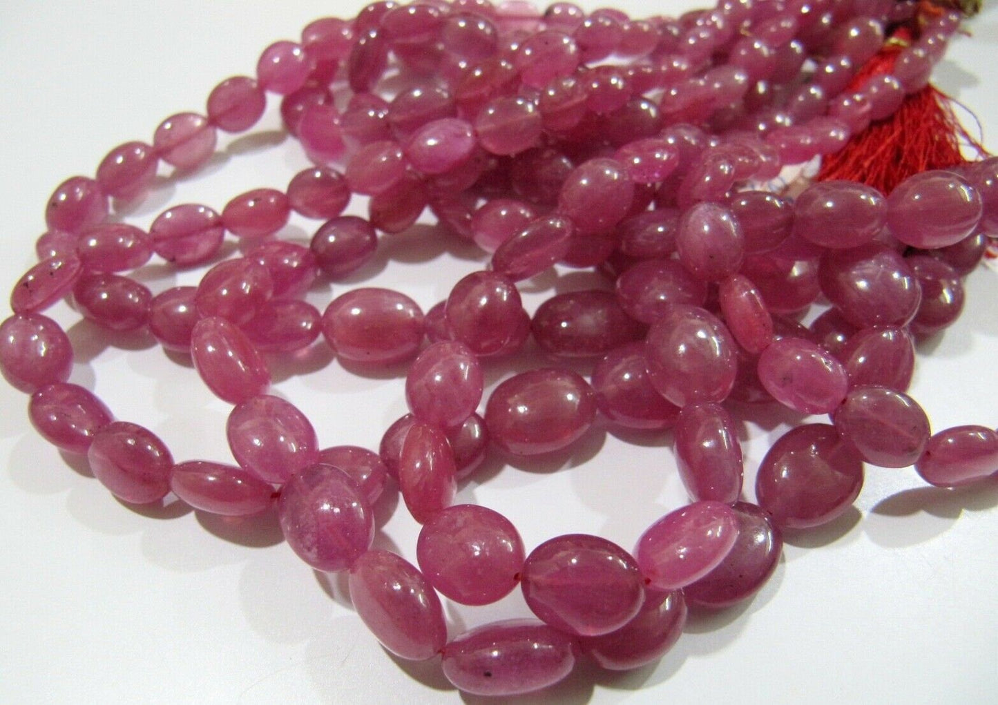 Natural Ruby Smooth Plain  Oval Beads Size 6x7mm to 10x13mm Strand 8 inch long Ruby Plain Oval Gemstone Precious Beads Wholesale Prices
