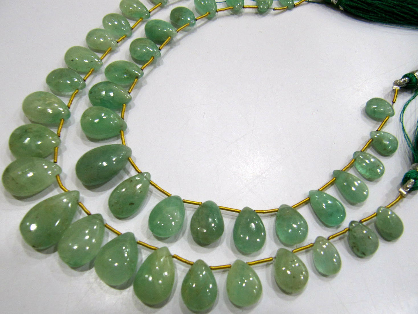 Natural Untreated Emerald Pear Shape Plain Smooth Briolette 6x9mm To 12x18mm Graduated Beads Real Colombian Emerald Strand 9 Inches Long