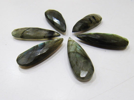 4 Pcs Set Natural Labradorite Blue Flashy Arrow Shape Briolette Gemstone Arrowheads Approx 1 inches long Jewelry Making Gemstone