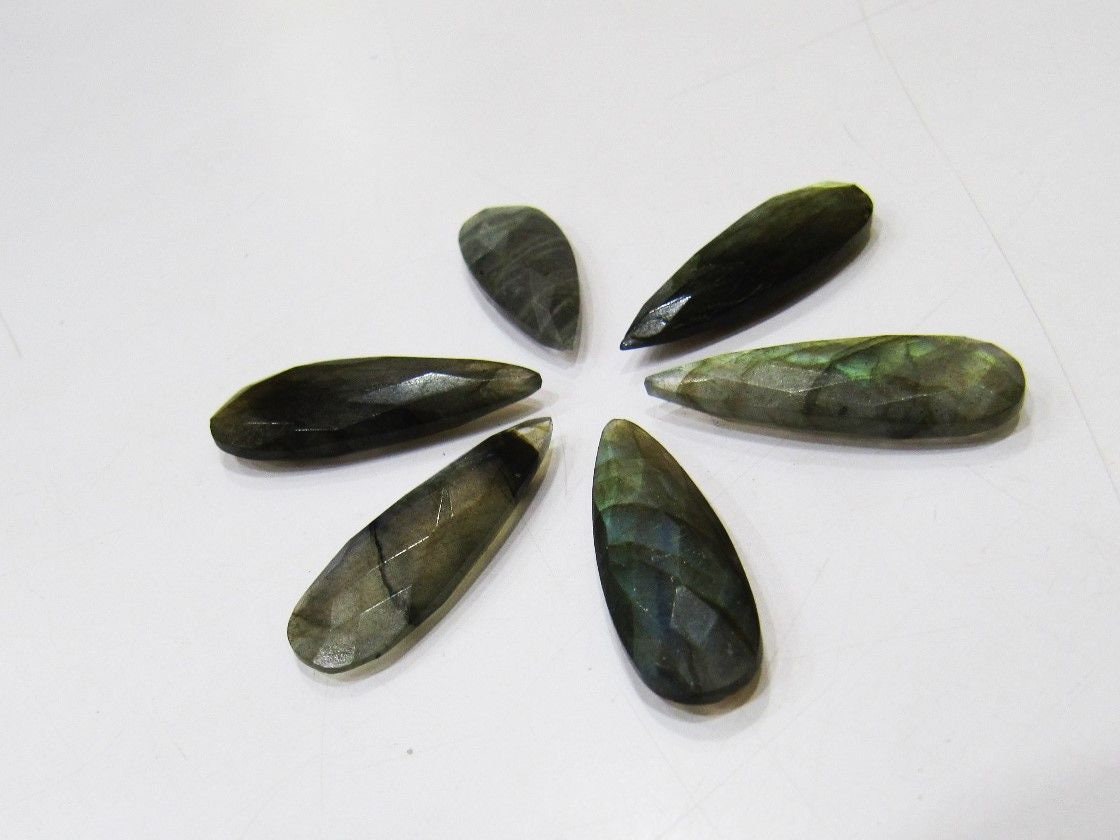4 Pcs Set Natural Labradorite Blue Flashy Arrow Shape Briolette Gemstone Arrowheads Approx 1 inches long Jewelry Making Gemstone