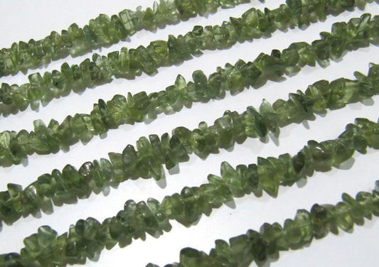 Natural Green Apatite Irregular Chip Gravel Uncut Nugget 5mm To 7mm Beads Green Color Jewelry Making Beads Strand 34 Inch Long