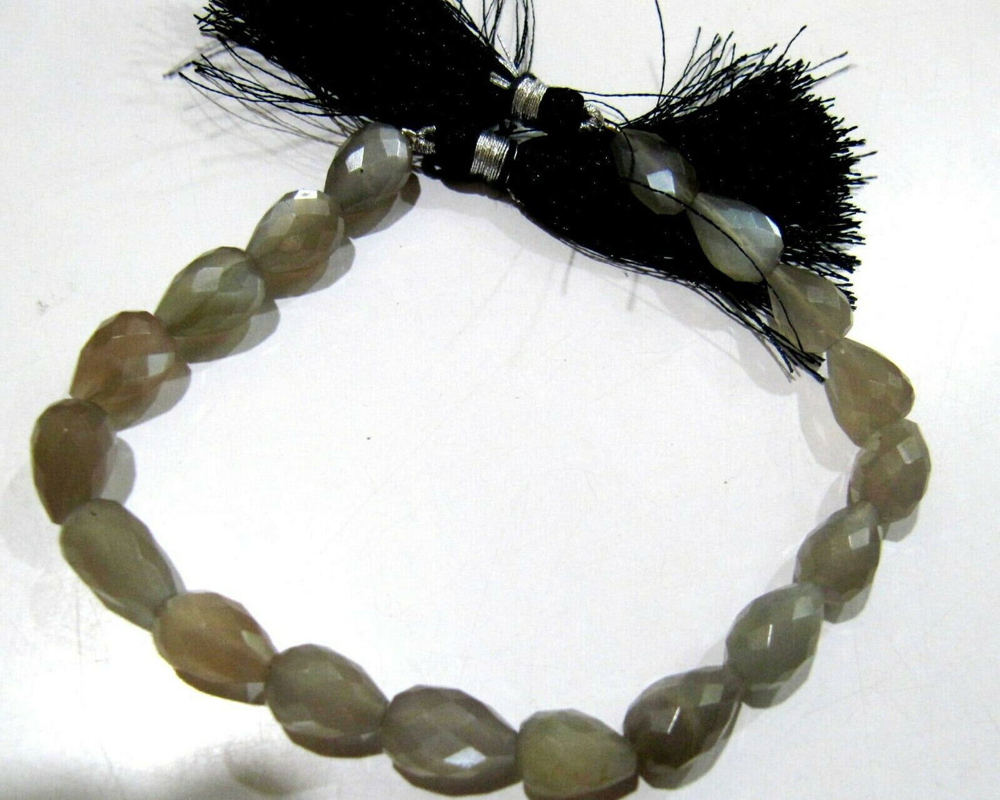 Natural Grey moonstone Tear Drop Beads Straight Drilled Teardrops Approximately 7x10mm Size Beads Strand 8 inch Long  Wholesale Prices