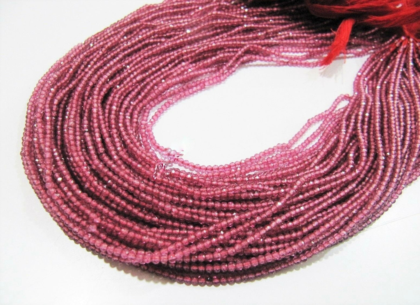 Pink Topaz  Rondelle Faceted Beads 2mm Strand 13 inches long Top Quality Wholesale prices Jewelry making gemstone
