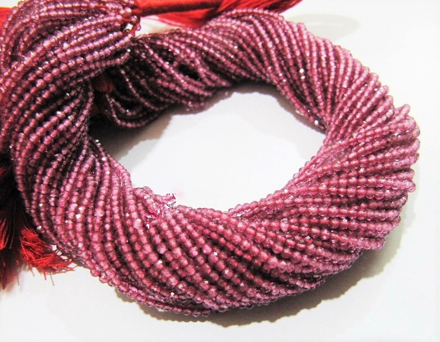 Pink Topaz  Rondelle Faceted Beads 2mm Strand 13 inches long Top Quality Wholesale prices Jewelry making gemstone
