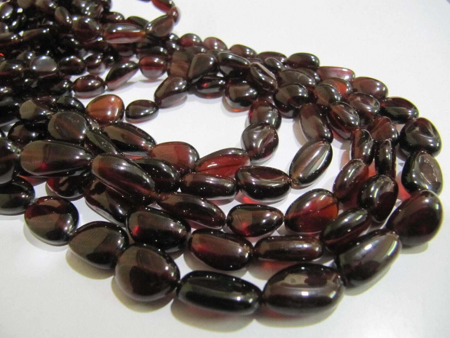Natural Hessonite Garnet Free Shape Tumbled Beads Plain Smooth 8 to 14mm Nugget Beads sold per Strand of  8 inches long Wholesale Prices