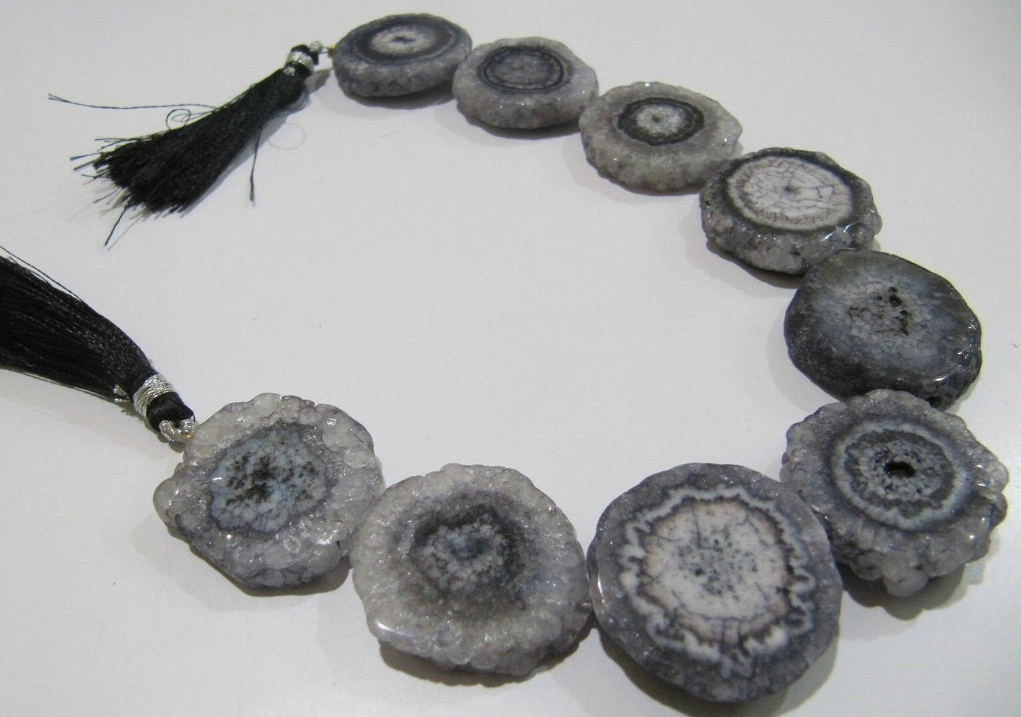 Fabulous Gray Solar Quartz Beads Size 25mm Gray Fancy Shape Strand Length 10 Inches Long For Jewelry Making Beads