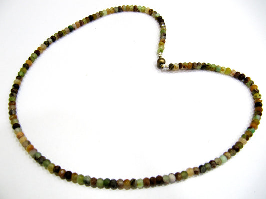 Natural Multi Peruvian Opal Beaded Necklace with Magnetic Clasp Rondelle faceted Beads 4mm best Quality Wholesale Prices