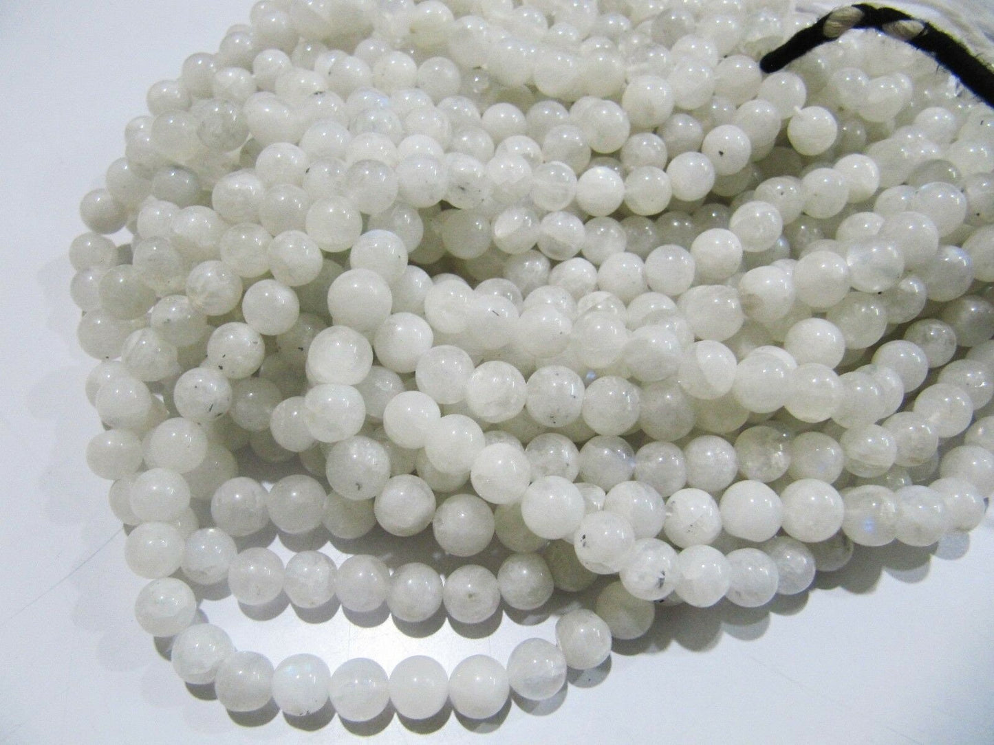 Natural white Rainbow Moonstone Round Ball Shape 8mm Plain Smooth beads Strand 13 Inches Long Gemstone Beads Wholesale Prices
