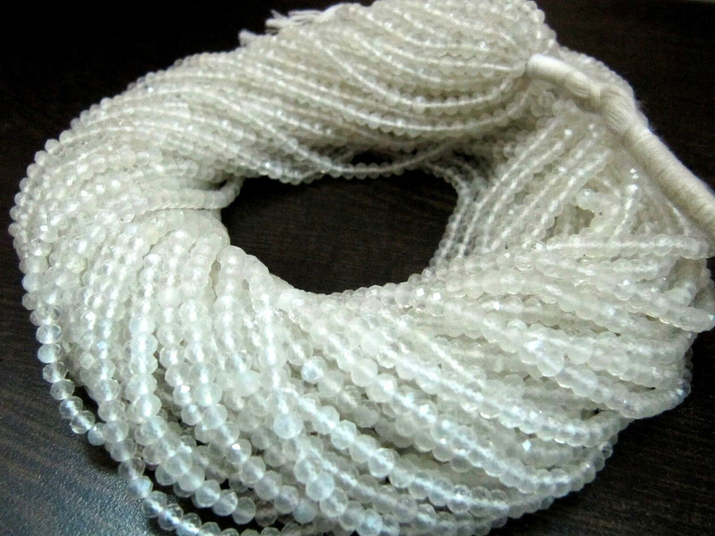 Ceylon Moonstone Rondelle Faceted Size 3mm  Transparent Color Beads For Jewelry Making Strand 13 Inches Long Wholesale Price
